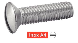 Vis à métaux tête fraisée bombée fendue inox A4 / Slotted raised countersunk head machine screws