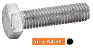 Vis à métaux tête hexagonale inox A4-80 / Hexagon Head Screws